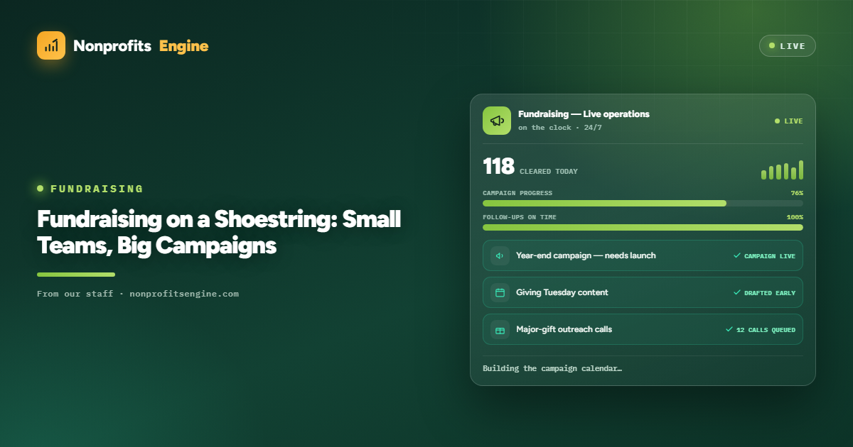 Fundraising — Fundraising on a Shoestring: Small Teams, Big Campaigns