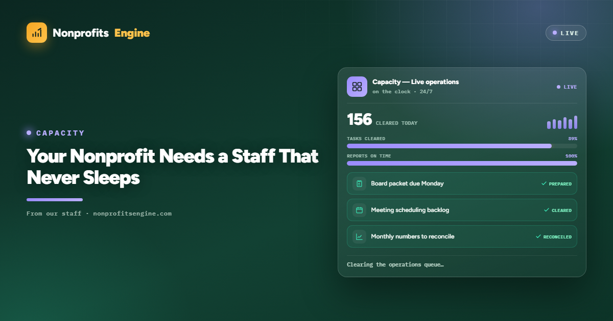 Capacity — Your Nonprofit Needs a Staff That Never Sleeps