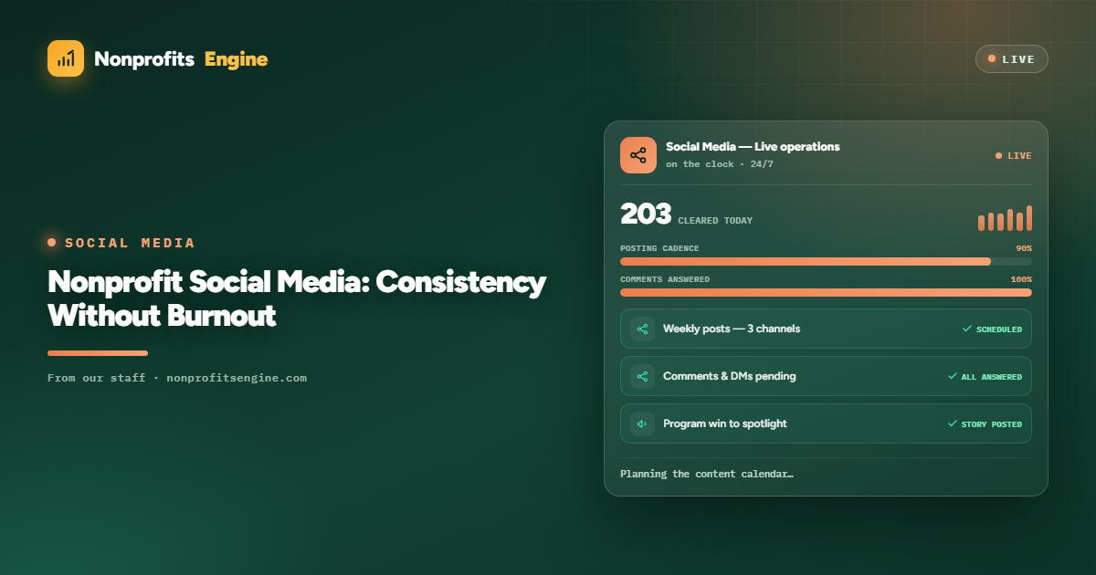 Social Media — Nonprofit Social Media: Consistency Without Burnout